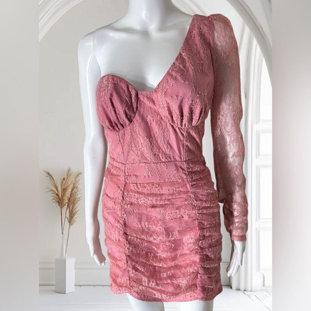 Majorelle Ilaria Lace Mini Dress in Pretty Pink